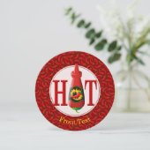 Fles met hete saus kaart (Staand voorkant)