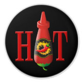 Fles met hete saus keramische knop (Voorkant)