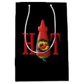 Fles met hete saus medium cadeauzakje (Voorkant)