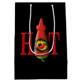 Fles met hete saus medium cadeauzakje (Achterkant)