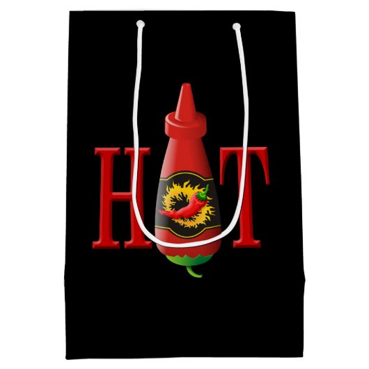 Fles met hete saus medium cadeauzakje (Achterkant)