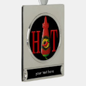 Fles met hete saus verzilverd banner ornament (Rechts)