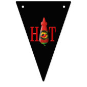 Fles met hete saus vlaggetjes (Derde vlag)