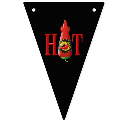 Fles met hete saus vlaggetjes (Tweede vlag)