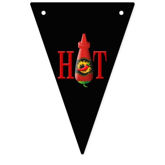 Fles met hete saus vlaggetjes (Eerste vlag)