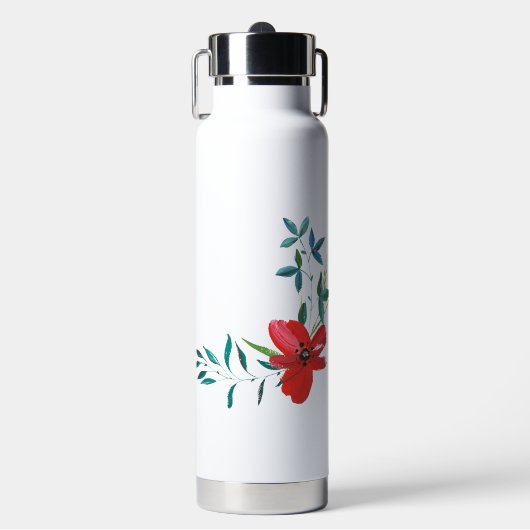 Fles met klassieke bloem. (Voorkant)