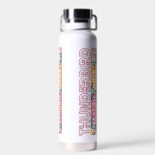 Fles met lang logo-omslag en water (Achterkant)