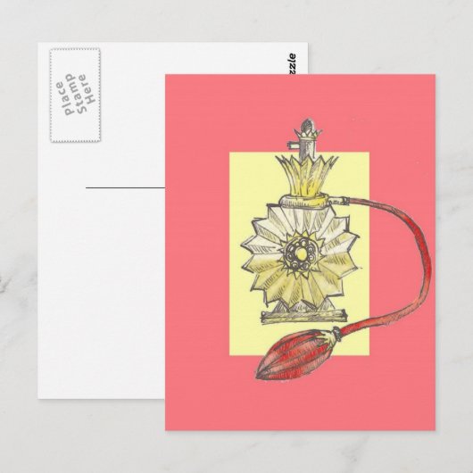 Fles met parfum uit 1920 briefkaart (Voorkant / Achterkant)