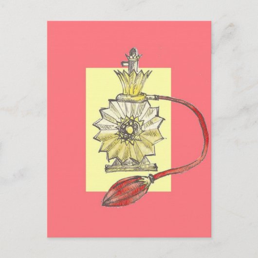 Fles met parfum uit 1920 briefkaart (Voorkant)