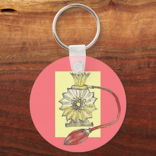 Fles met parfum uit 1920 sleutelhanger (Voorkant)