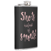 Fles met 'Shots in plaats van Squats' tekst Heupfles (Rechts)