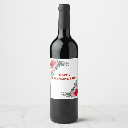 Fles met speciale gelegenheidsfeestflesje wijn etiket (Voorkant)