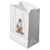 Fles met strandzand en zeester medium cadeauzakje (Voorkant Gekanteld)