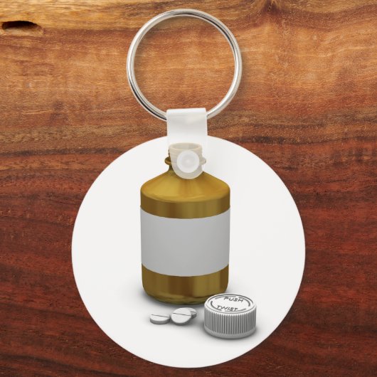 Fles met tabletten Sleutelhanger (Voorkant)