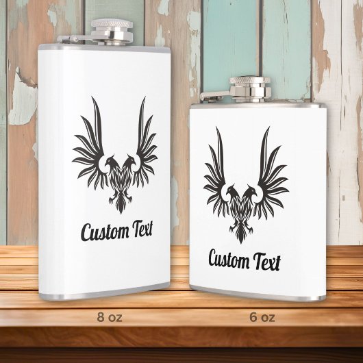 Fles met twee koppen adelaar heupfles