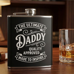 Fles met vintage stijl goedgekeurd door papa heupfles