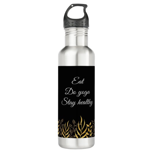 Fles met waterverf bloemen (Voorkant)