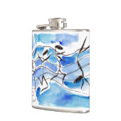 Fles met witte muzieknoten heupfles (Links)