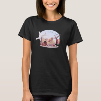 Fles Met Zand En Schelpen Illustratie T-shirt