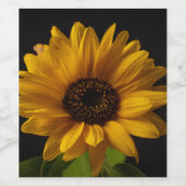 Fles met zonnebloesem wijn etiket (Enkel label)