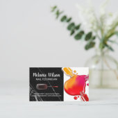 Fles nagellak gieten | Zwarte marmer Visitekaartje (Staand voorkant)