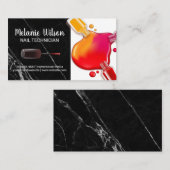 Fles nagellak gieten | Zwarte marmer Visitekaartje (Voorkant / Achterkant)