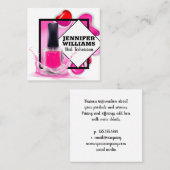 Fles nagellak | Nagelstylist Vierkante Visitekaartje (Voorkant / Achterkant)