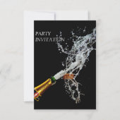 Fles of Champagne Party Invitation Kaart (Voorkant)