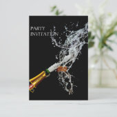 Fles of Champagne Party Invitation Kaart (Staand voorkant)