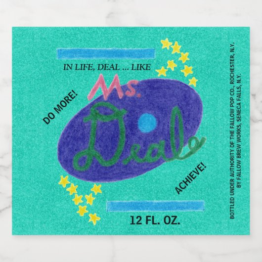 Fles of Ms Deal Soda (Etiket op fles) Bier Etiket (Enkel label)