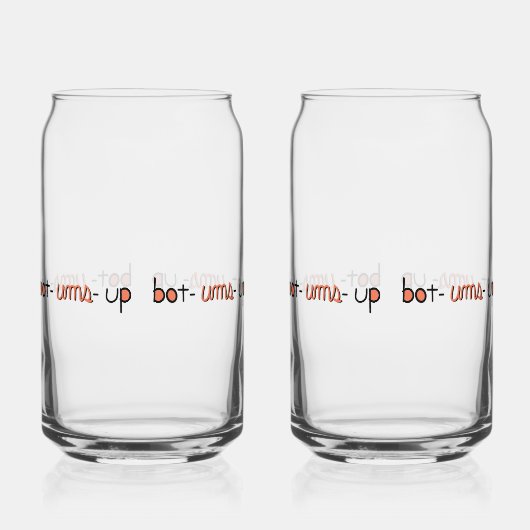 Fles Ondersteboven Blikvorm Glas (Voorkant)