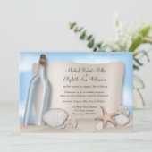 Fles-op-het-strand-boodschap Beach Reception Only  Kaart (Staand voorkant)