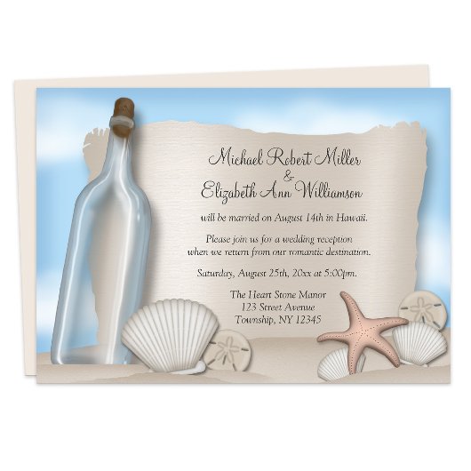 Fles-op-het-strand-boodschap Ontvangst alleen op u Kaart