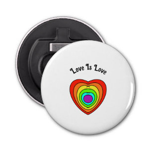 Fles Open ers Love is Love Button Flesopener