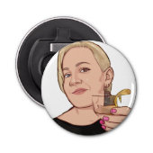 Fles Open & Magnet - WHITE Button Flesopener (Voorkant)