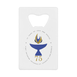 Fles openen met Logo Creditkaart Flessenopener