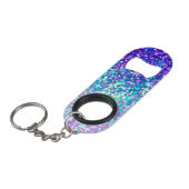 Fles Opener Glitter Grafisch Sleutelhanger Flessenopener (Voorkant Gekanteld)