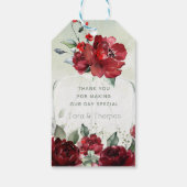 Fles pioenrozen bruiloft gunst cadeau lange Labels Cadeaulabel (Achterkant)