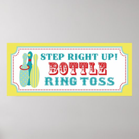 Fles Ring Toss Sign for Carnival Circus Birthday Poster (Voorkant)