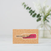 Fles rode wijn | Kurk Achtergrond Visitekaartje (Staand voorkant)