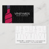 Fles rode wijn | Patronen voor wijnaccessoires Visitekaartje (Voorkant / Achterkant)