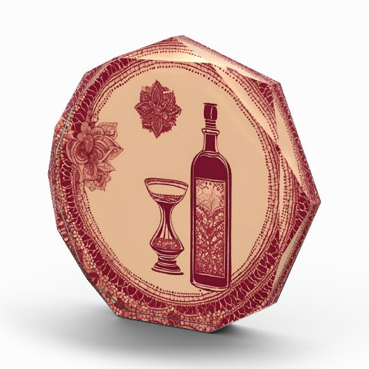 Fles Rood op Kant AI kunst Fotoblokken (Rechts)