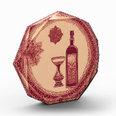 Fles Rood op Kant AI kunst Fotoblokken (Links)