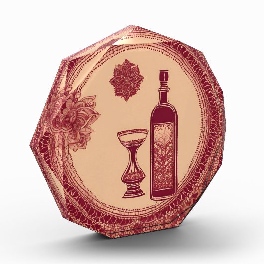 Fles Rood op Kant AI kunst Fotoblokken (Links)