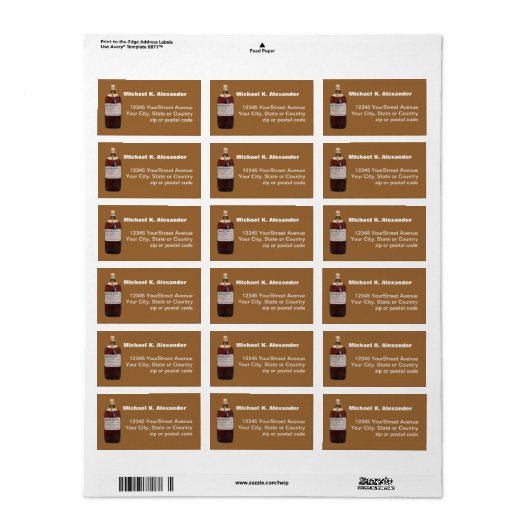  fles Scotch Whiskey Etiket (Full Sheet)