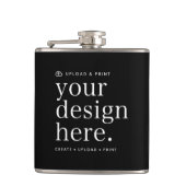 Fles Uw ontwerp uploaden 6oz Heupfles (Voorkant)