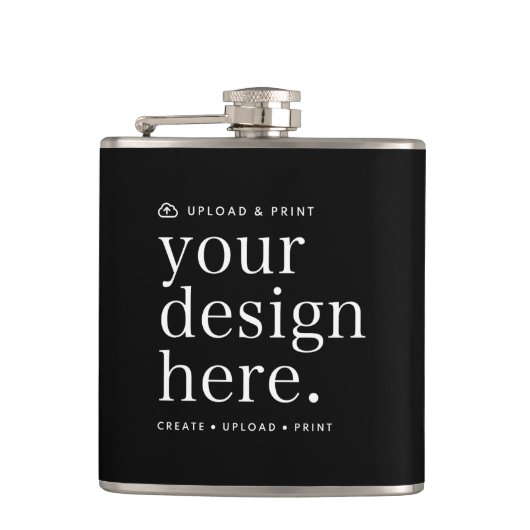 Fles Uw ontwerp uploaden 6oz Heupfles (Voorkant)