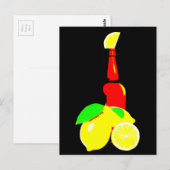 Fles van bier en leemons briefkaart (Voorkant / Achterkant)