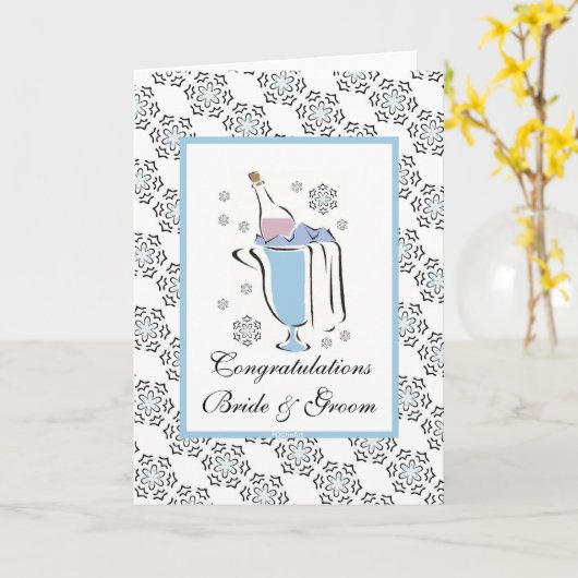 Fles van Bubble Champainge Kaart (Gele Bloem)