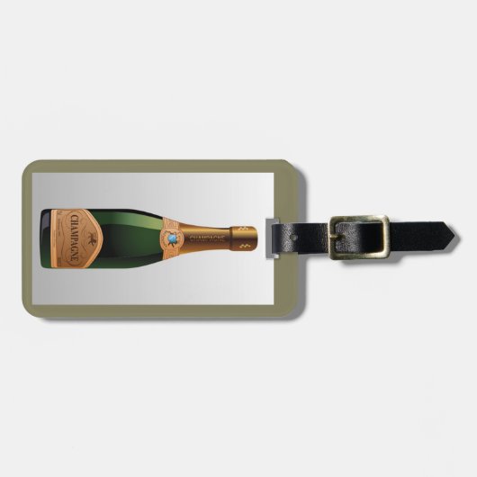 FLES VAN CHAMPAGNE BAGAGELABEL (Voorkant horizontaal)